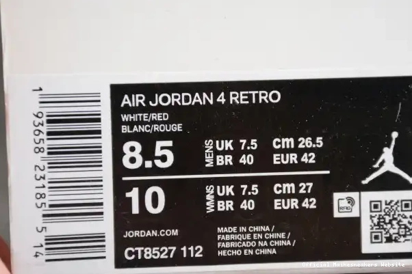 Official Maikesneakers Metallic CT8527-112 Air Jordan Red 4 0323